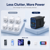 🔋6-Port Travel Charger Adapter – Multi-Interface USB-C Charging Hub for Phones & Devices