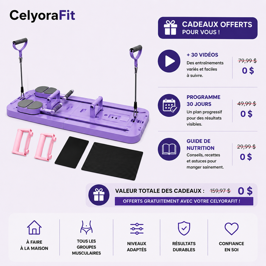 Planche Pilates 8-en-1 | CelyoraFit™