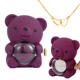 Collier gravé Ours en peluche - Rose éternelle