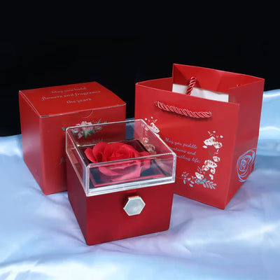Eternal Rose Box-With Engraved Necklace